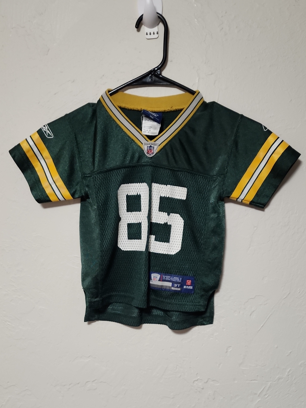Reebok Green Bay Packers  Kids Football Jersey #85